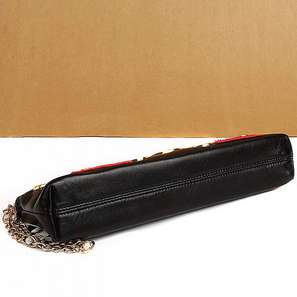 Fake Chanel Romanov A47369 Black Lambskin Clutch Bag On Sale